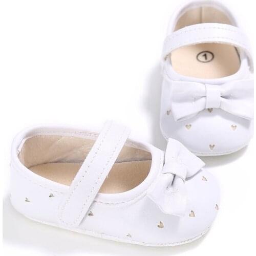 Baby Girls Princess Shoes PU Leather Newborn Big Bow Prewalkers Soft Bottom Shoes Crib Ballet Dress Shoes