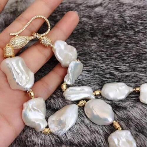 Fine jewelry huge gorgeous 13-14mm round south sea white pearl necklace 18" silver