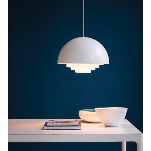 New Denmark Designer Black Or White Nordic Pendant Light Metal Shade Good Quality Painting E27 Base Hanging Light For Kitchen