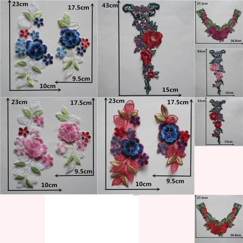 Popular style Flower Embroidery Lace Fabric Sewing Applique Trim DIY Lace Neckline Collar Clothing Craft Accessory Scrapbooking