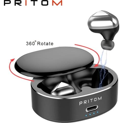 PRITOM T50 TWS Wireless Bluetooth Earphone Stereo Sports Headphones Gaming Headset handsfree with Mic for Mobile Phone