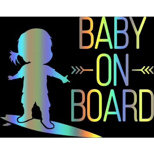 S51304# Various Sizes/Colors Car Stickers Vinyl Decal Baby on Board Sign Surfing Art Motorcycle Decorative Accessories Creative