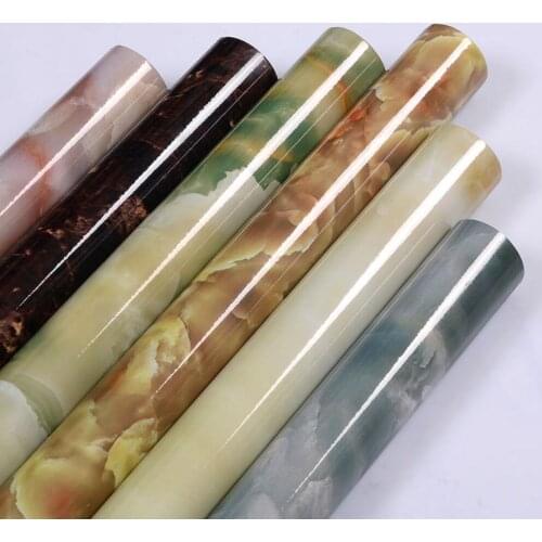 Self adhesive Marble Vinyl Wallpaper Roll Furniture Decorative Film Waterproof Wall Stickers for Kitchen Backsplash Home Decor