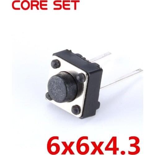 100PCS/Lot 6x6x4.3MM 2PIN Tactile Tact Micro Switch Touch Button Self-reset Button 6*6*4.3mm keys button DIP