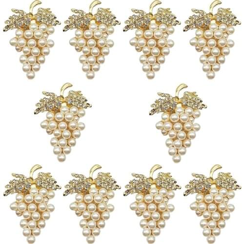 10Pcs Hotel Tableware Fruit Grape Napkin Buckle Pearl Napkin Ring Mouth Cloth Ring Model Room Decoration Buckle