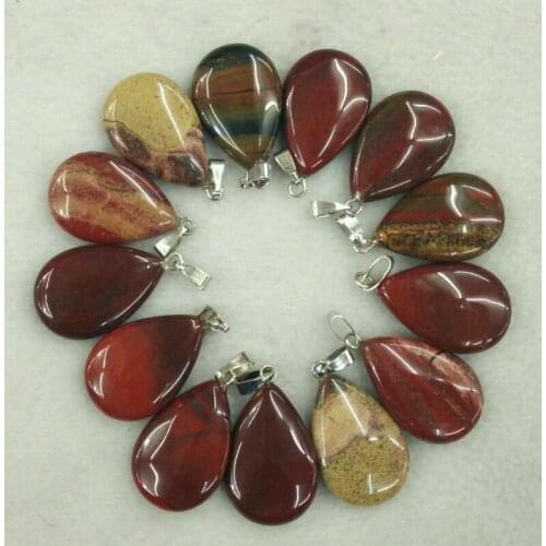 2018 Fashion Hot Sell high quality natural rainbow stone flat water drop pendants jewelry making charms 50pcs/lot wholesale free