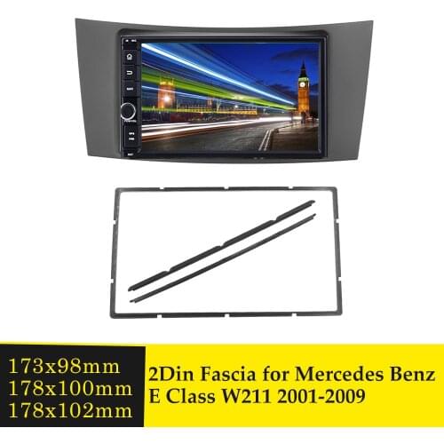 2Din Car Radio Fascia for Mercedes BENZ E CLASS W211 CLS CLASS C219 2001-2009 Stereo CD DVD Trim Panel Dash Kit Face Plate Bezel