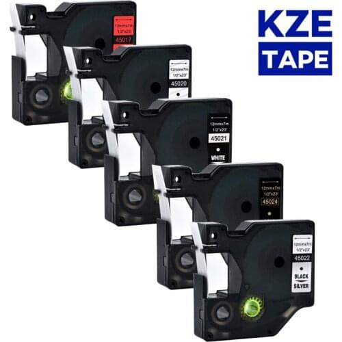 5PKS D1 mixed-color label 12mm Label Tape Black on White Compatible for Label printer Dymo Label Manager LM160 280 Dymo PNP