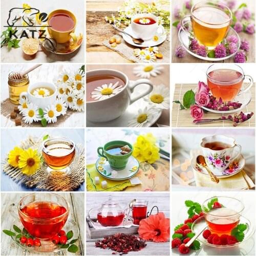 Diamond Painting Still Life Afternoon Tea Embroidery Crossing Diy Gourmet Mosaic Art Gift Beverage Cross Stitch Home Decoration