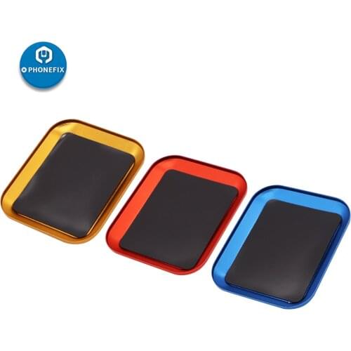 1pc Aluminum Screw Tray Plate with Magnetic Pad Circuit Board Storage Box Screw Plate Screw Bits Box Mobile Repair Screw Mat