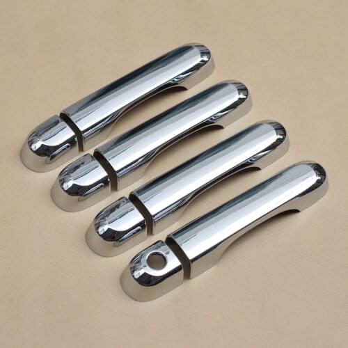 Car Styling No Smart Keyhole Glossy Chrome Door Handle Cover Kits For Jeep Renegade BU 2015 2016 2017 2018 ABS Trims Accessories