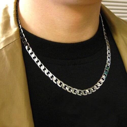 Unisex Titanium Steel Men Women Stainless Steel Necklaces Fashion 50cm Cuban Chain Trendy Clavicle Chain Hip Hop Jewelry Gifts