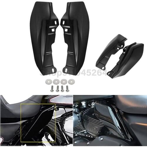 Motorcycle Black Heat Shield Mid-Frame Air Deflector Trim For Harley Touring Street Electra Glide 2009-2016 Motor Cover