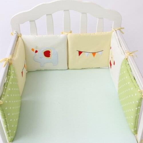 Baby Bed Thicken Bumper Cotton Crib Fence Cloth Anticollision Around Cushion Cot Protector Pillows Machine Washable Bed Bumpers