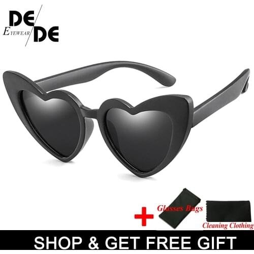 TR90 Kids Polarized Sunglasses Children Heart Sun Glasses Girls Boys Silicone UV400 Child Mirror Baby Eyewear Gafas 2019
