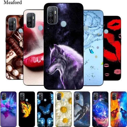 For OPPO A53S Case Black Bumper Silicone TPU Soft Phone Cover For OPPO A53S A53 2020 A 53 53s Case Cartoon Funda OPPOA53 A53 S