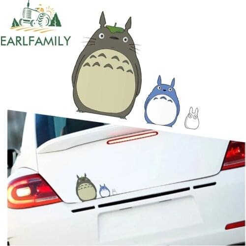 EARLFAMILY 13cm x 10.2cm For Totoro Personality Car Sticker Car Accessories Decal Repair Sticker Waterproof Occlusion Scratch