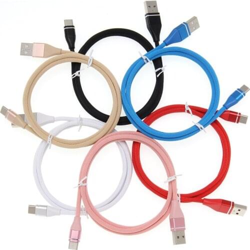 USB Type C Cable for Samsung S10 S9 S8 A50 Meteor Fabric Fast Charging USB-C Charger Mobile Phone USBC Type-C Cable 30pcs/lot
