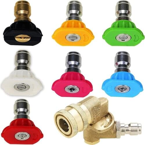 Pressure Washer Accessories Kit, 7 Power Washer Nozzle Tips, Quick Connecting Pivoting Coupler, 1/4 Inch, 8-Pack