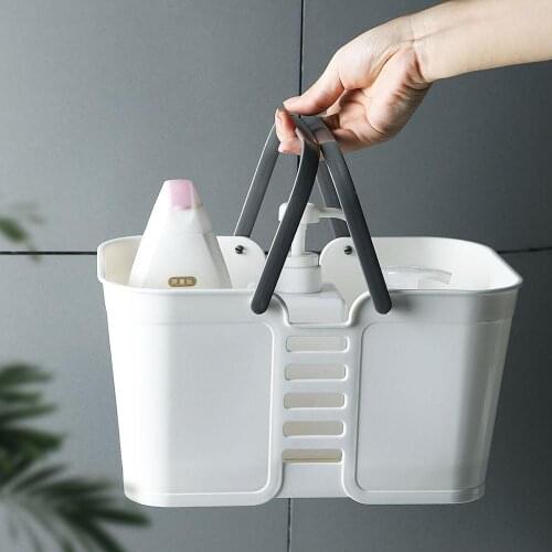 European Style Bath Basket Shower Storage Basket With Handle Makeup Organizer Sundries Storage Box Case Bath