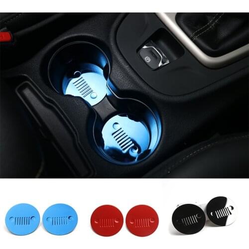 SHINEKA Car Styling Stainless Steel Cup Mats Coaster for Jeep Cherokee 2014-2016 High Quality Car Accessories