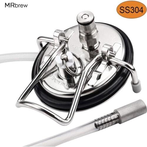 Carbonation Keg Lid, Stainless Steel Carbonation lid With 2 Micron Diffusion Air Stone & 23.6'' Food Grade Silicon Tube