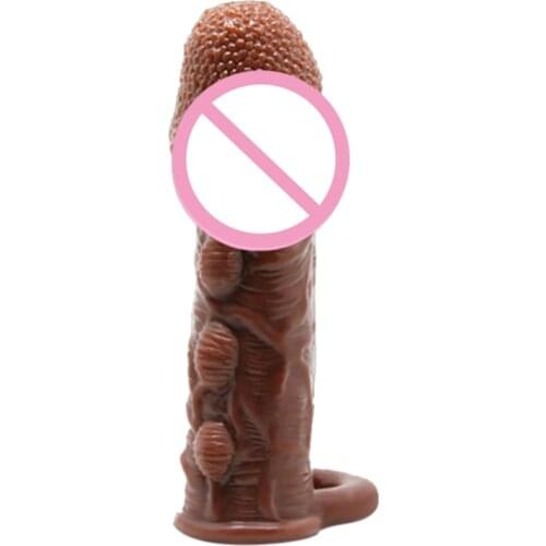 Reusable Condom Dildo Penis Pump Enlarger With Penis Ring Cock Penis Sleeve Extension Enhance Time Delay Sex Product For Men gay