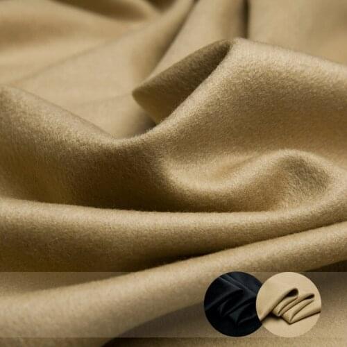 Fashion solid thin pure cashmere fabric,camel color,black,sewing for long coat,jacket,scarf,outer,skirt,dress,craft by the yard