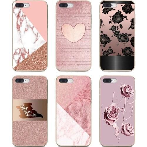 Soft Cases Cover For Samsung Galaxy S7 S8 S9 S10E S20 FE Note 10 20 Edge Lite Plus Ultra rose-gold-and-light-pink