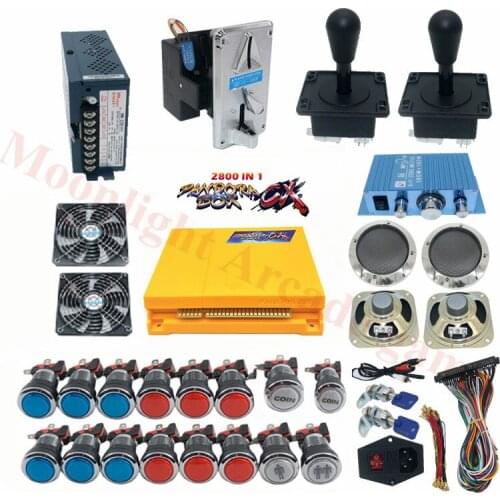Pandora CX 2800 IN 1 2player arcade cabinet kit American style arcade joystick with chrome led button kit save game progress