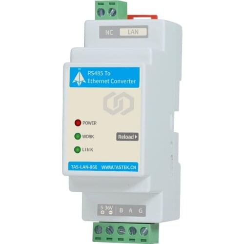 Serial Module RS485 to Ethernet Converter RJ45 Networking Communication DIN-Rail Modbus RTU to TCP