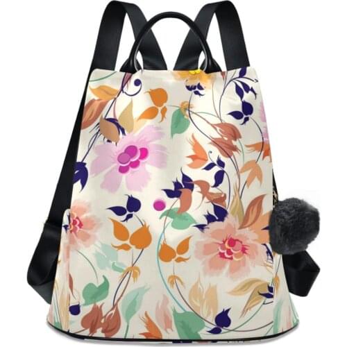 2021 New Anti Theft Mutifunction Women Backpack Flower Printing Girls School Bag Sport Travel Shoulder Bag Mochila Mujer Sac