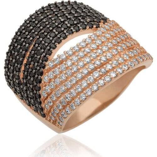 Silver Double Color Fancy Lady Ring