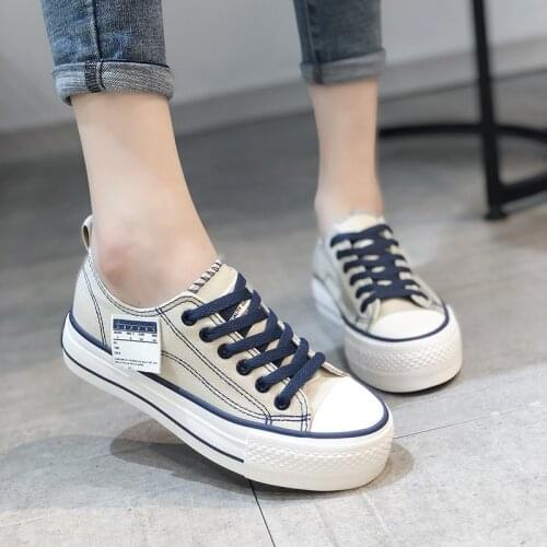 Woman Shoes 2020 Summer New Fashion Canvas Shallow Shoes Woman Flats Casual Simple Women Casual White Shoes Sneakers Breathable