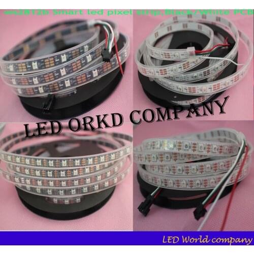 1m/5m WS2812B Smart led pixel strip,Black/White PCB,30/60/144 leds/m WS2812 IC IP30/IP65/IP67 DC5V 2812B led strip Symphony