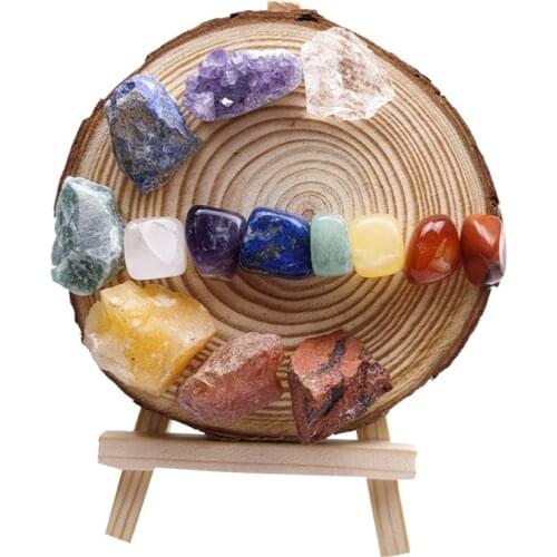 FYJS Unique Wholesale 14 Pcs Irregular Shape Many Colors Quartz Stone Pendant Healing Chakra Jewelry