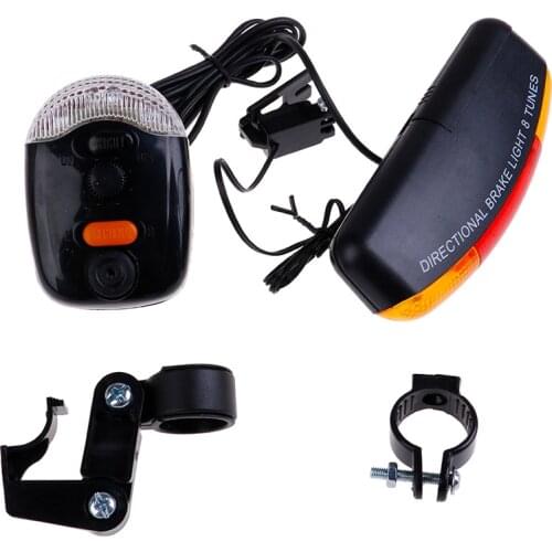 Bicycle Light Safety in Darkness Bicycle Bike Turn Signal Directional Brake Light Lamp sound Horn Fixed mount Set