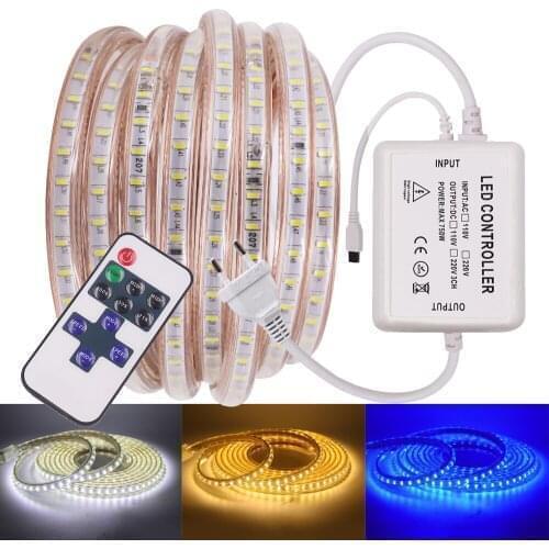SMD 3014 LED Strip 220V 240V Waterproof Dimmerable Cool White /Warm White /Blue 120LEDs/m Flexible Ribbon Tape LED Light Lamp