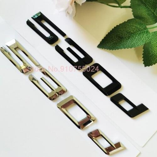 1pcs 530d New ABS Trunk Logo Sticker for BMW Diesel Oil Fuel Rear Emblems Badge Black silvery Letters for BMW 5-Series