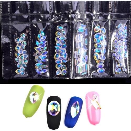 1Pack New Symphonic Clear Resin Gem Bright AB Rhinestone Nail Art Decorations Glitter DIY 3D Nail Jewelry Pendant Crystal JZ0912