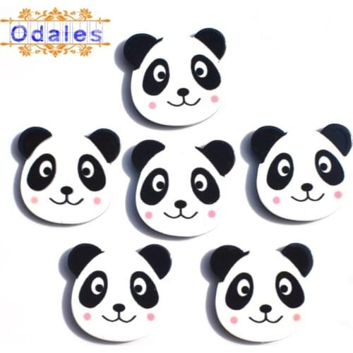 10Pcs/lots Cute Chinas Treasure Panda Resin Decoration Flatback Button for DIY Crafts Supplies Animal Clips Bow Center Accessoy