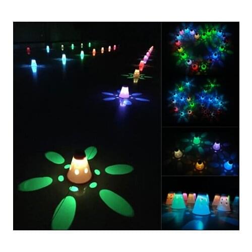 10 Pcs LED Lighting Skating Cone Cups for Night Roller Skate Sports, changeable battery inside, Bright Light for Slalom Skate