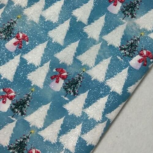 100% Plain Cotton Fabric Glitter Silver Stamping Christmas Printed Patchwork Cloth Dress Home Decor 50x105cm X'mas Home Decor