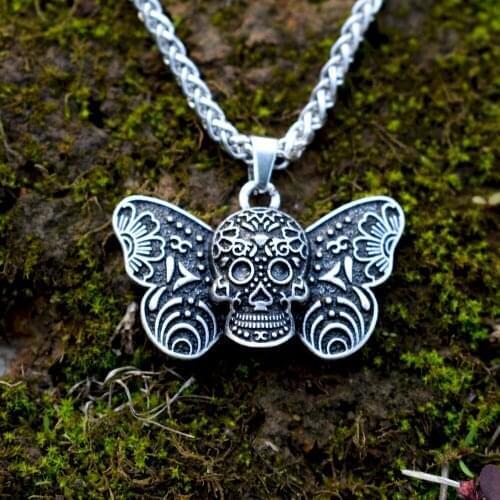 12pcs dead head moth necklace