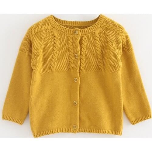 2021 Winter New Arrival Baby Clothes Sweater Kids Girl Knitted Cardigan Solid Open Stitch Long Sleeve O Neck Tops for 1-4Y