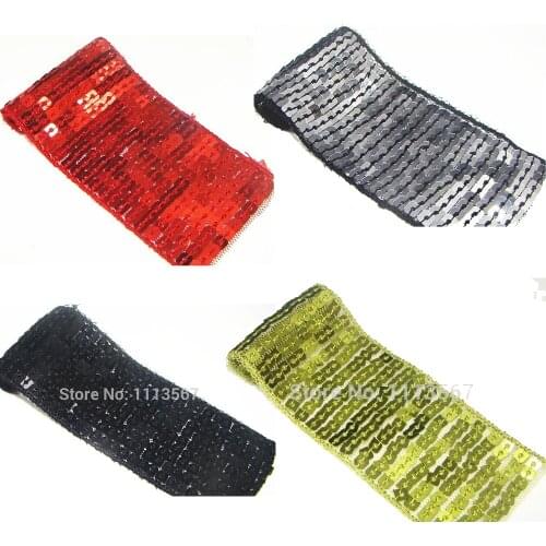 30yards 11 Lines Glitter Yellow Black Red Craft Hand Trimming Ribbon Sequin Lace Sewing Trim T97