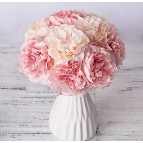 5 Heads Rose Cored Peony Single-head Imitation Flowers Manufacturers Home Decoration Wedding Bouquet Holder Artificial Flower