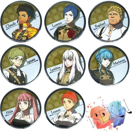 50mm Fire Emblem: ThreeHouses Game Badge Claude von Riegan Ignatz Lysithea Marianne Hilda Leonie Metal Badge Brooch Pins