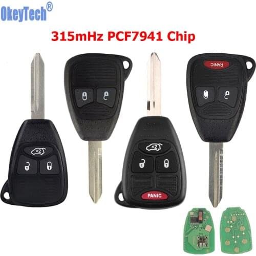 OkeyTech Remote Control Car Key For Dodge RAM JEEP Commander Compass Grand Cherokee Liberty Wrangler Chrysler 315mHz ID46 Chip