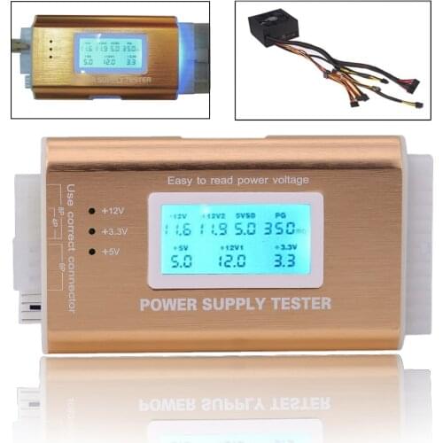 Digital LCD PC voltageTester 20/24 Pin 4 PSU ATX BTX ITX SATA HDD hard disk PCI-E graphics Power Supply robust voltage tester